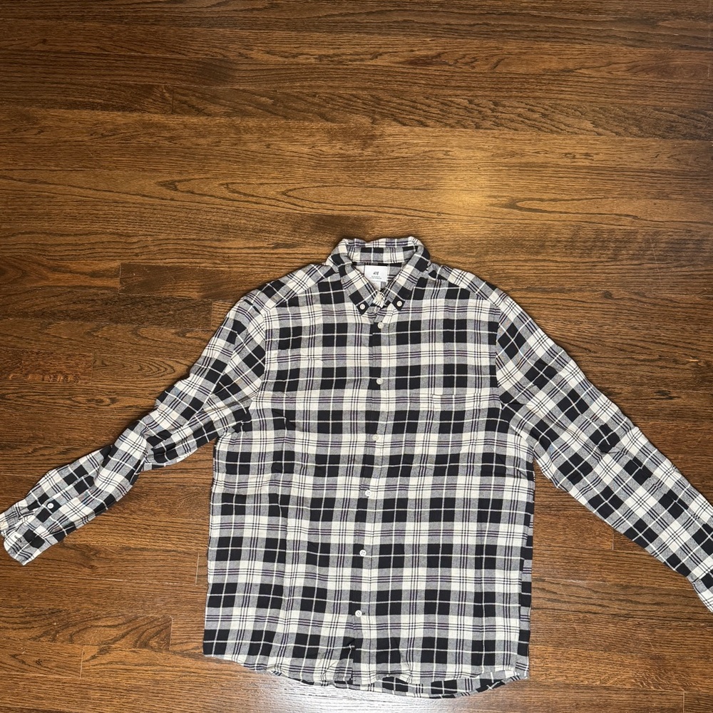 H&M Monochrome Checkered Men's Shirt